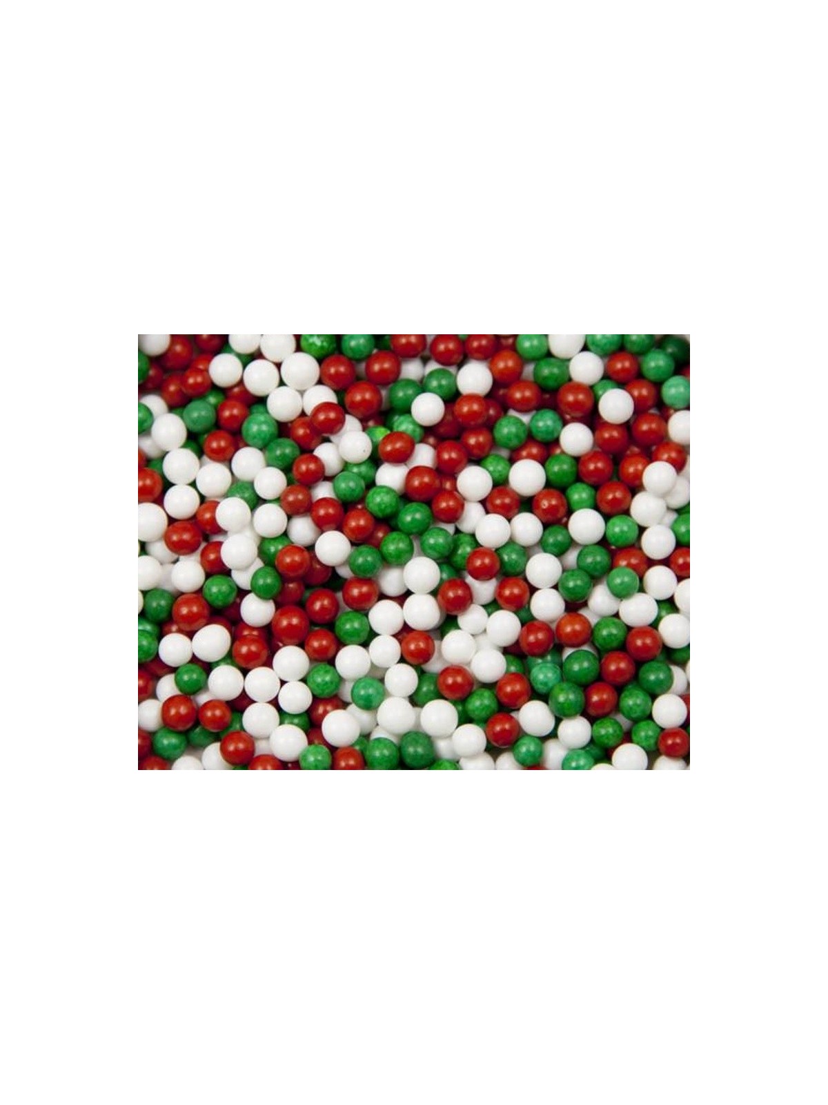 Candy sprinkles - dragees - red / white / green - 100g