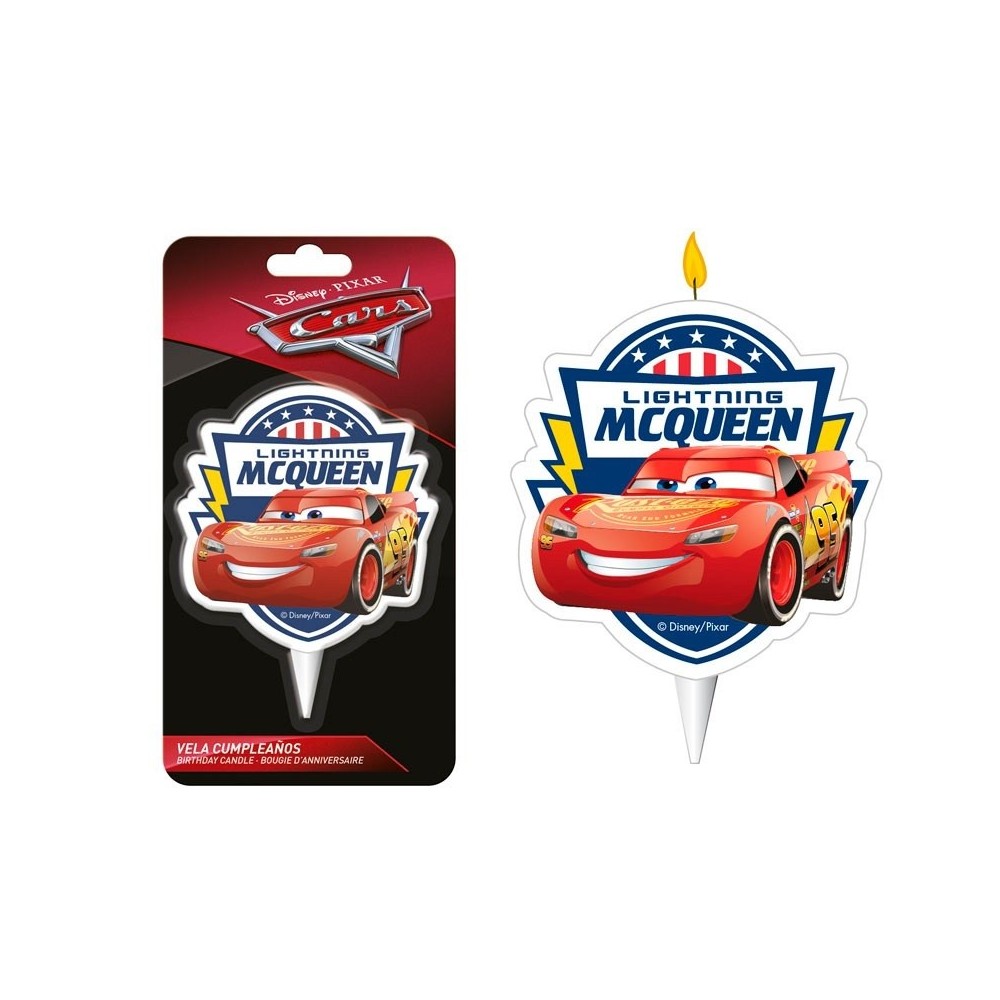 Decorative cake candle - Lightning McQueen 2D - 1pc