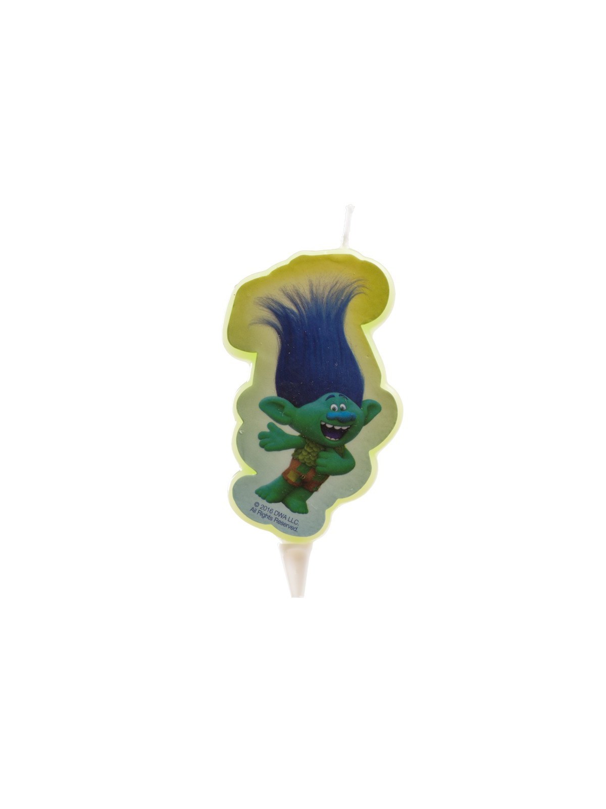 Decorative cake candle - Trolls 2D - Branch - 1pc