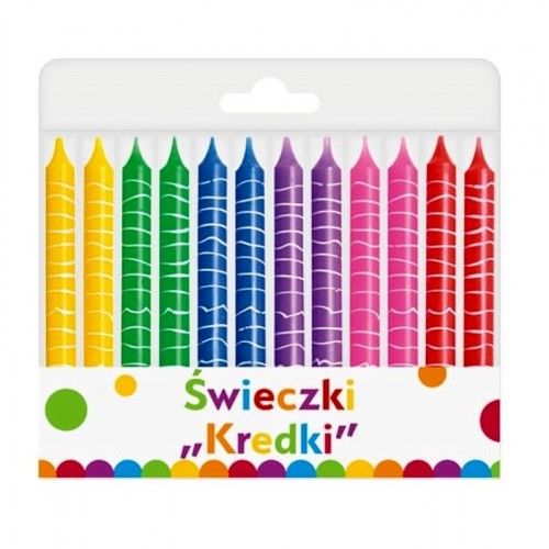Cake candle - "crayons with stripe" - 12pcs