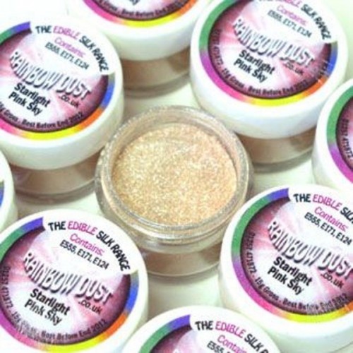 Rainbow Dust Pearlised Food Colour Pink - Starlight Pink Sky 2-4g