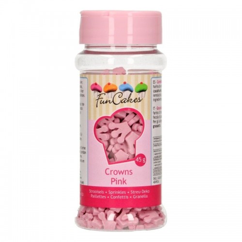 FunCakes Sugar Decorations - Pink Crowns - 45g