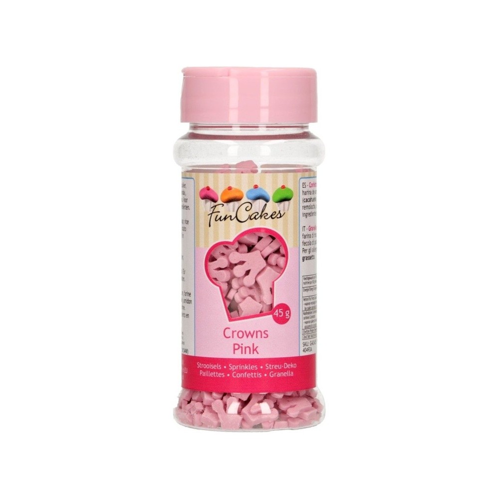 FunCakes  Cukrové zdobení - růžové korunky - 45g