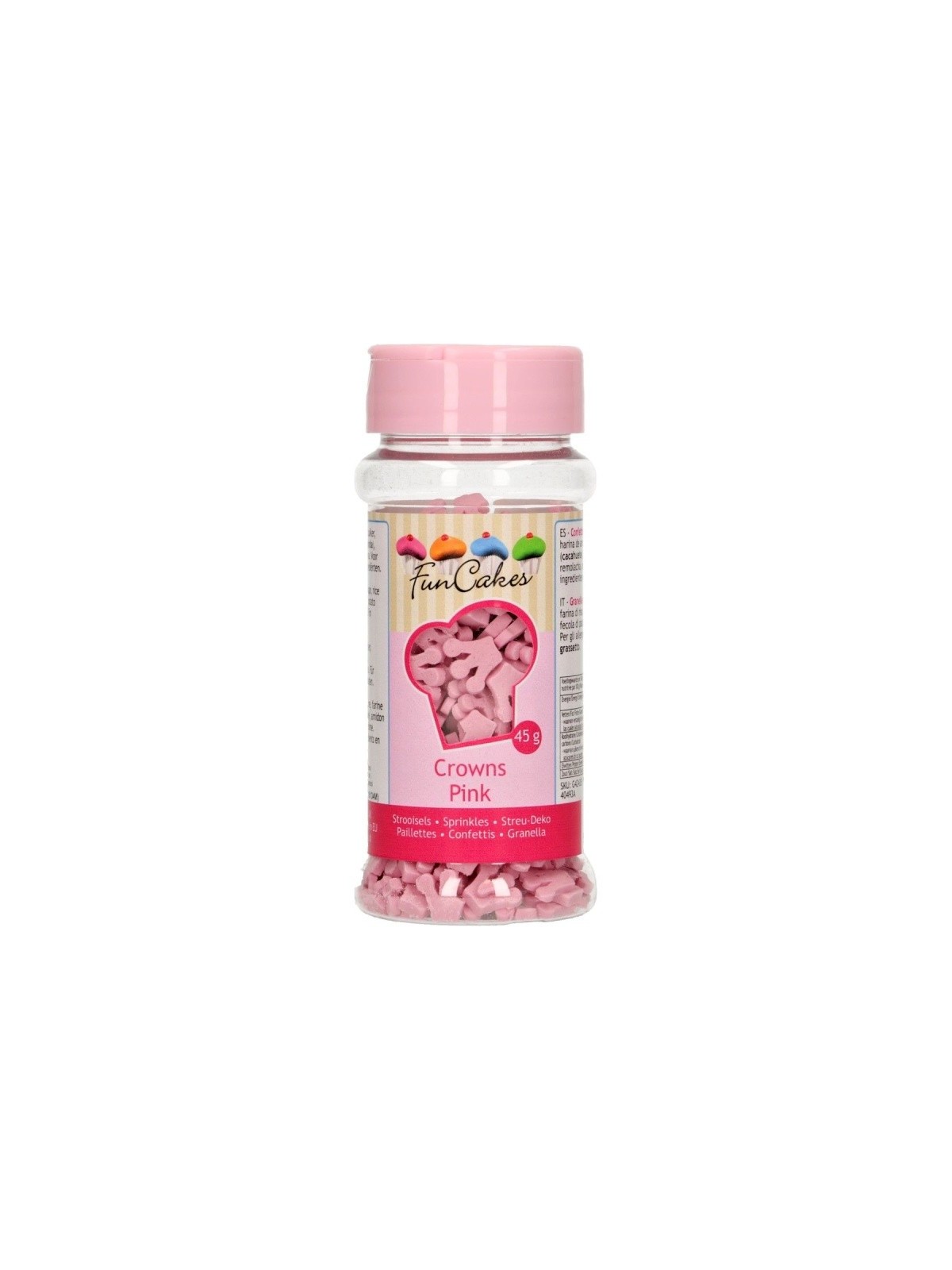 FunCakes  Cukrové zdobení - růžové korunky - 45g