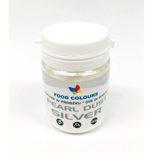 Food Colors Edible dust pearl color in airbrush - Silver 20g