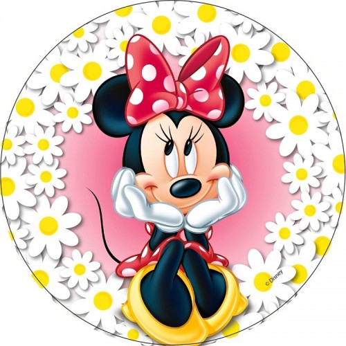 Edible paper Round - Minnie Mouse marguerites
