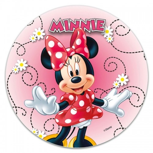 Edible paper Round - Minnie Mouse happy