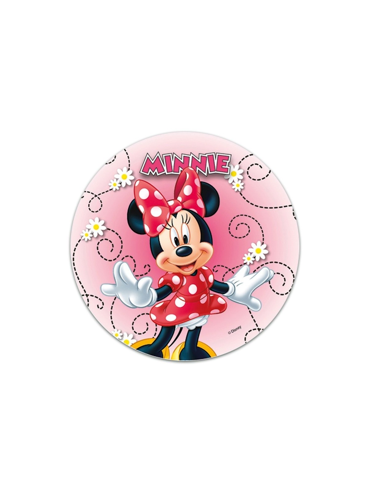 Edible paper Round - Minnie Mouse happy