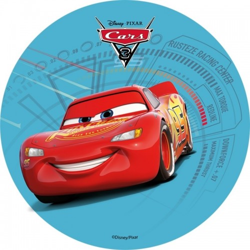 Disney Edible Paper Cars - Lightning McQueen - blue