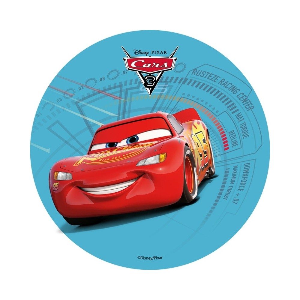 Disney Edible Paper Cars - Lightning McQueen - blue