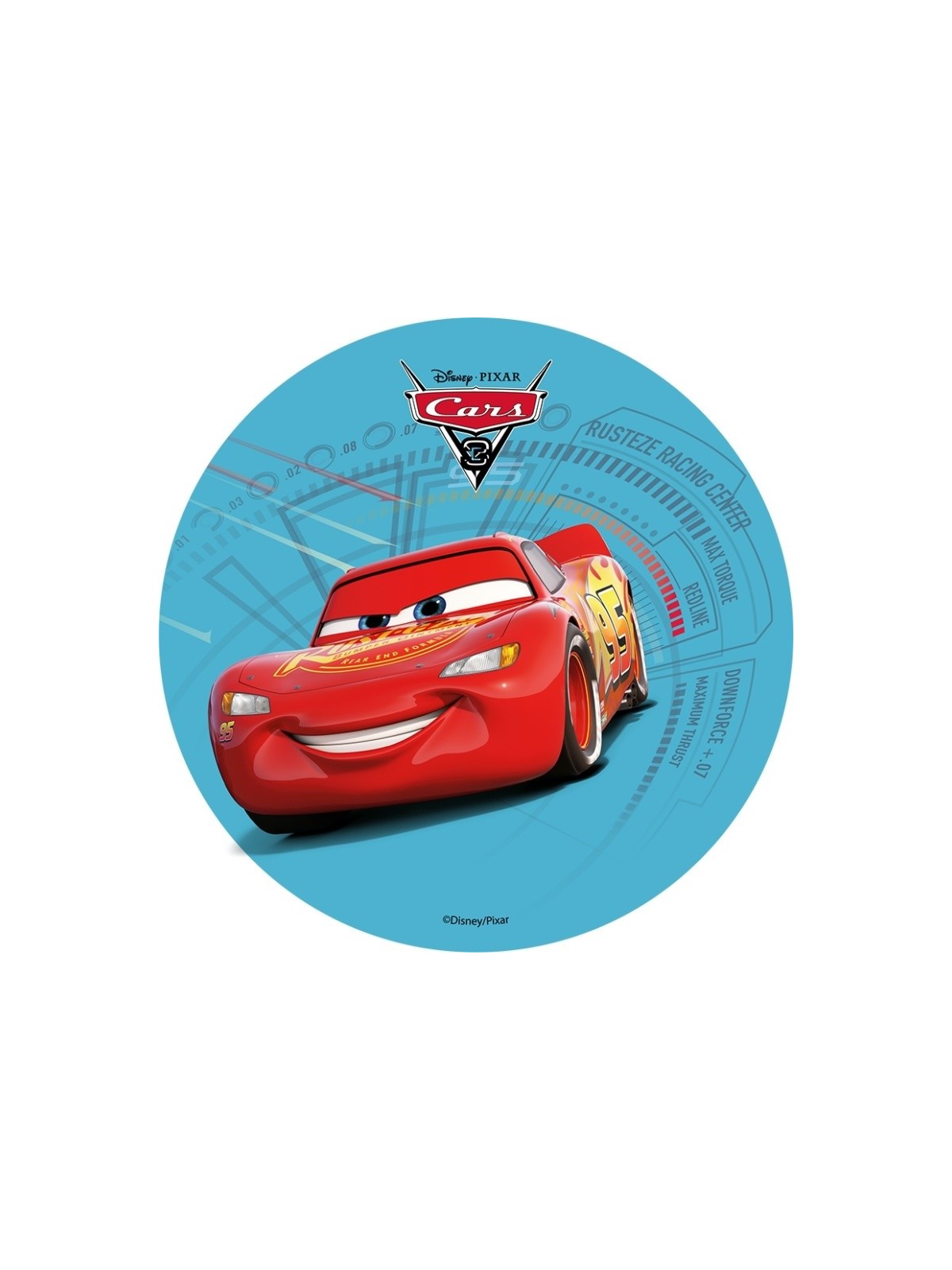 Disney Edible Paper Cars - Lightning McQueen - blue