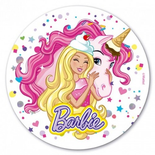 Edible paper decoration round - Barbie