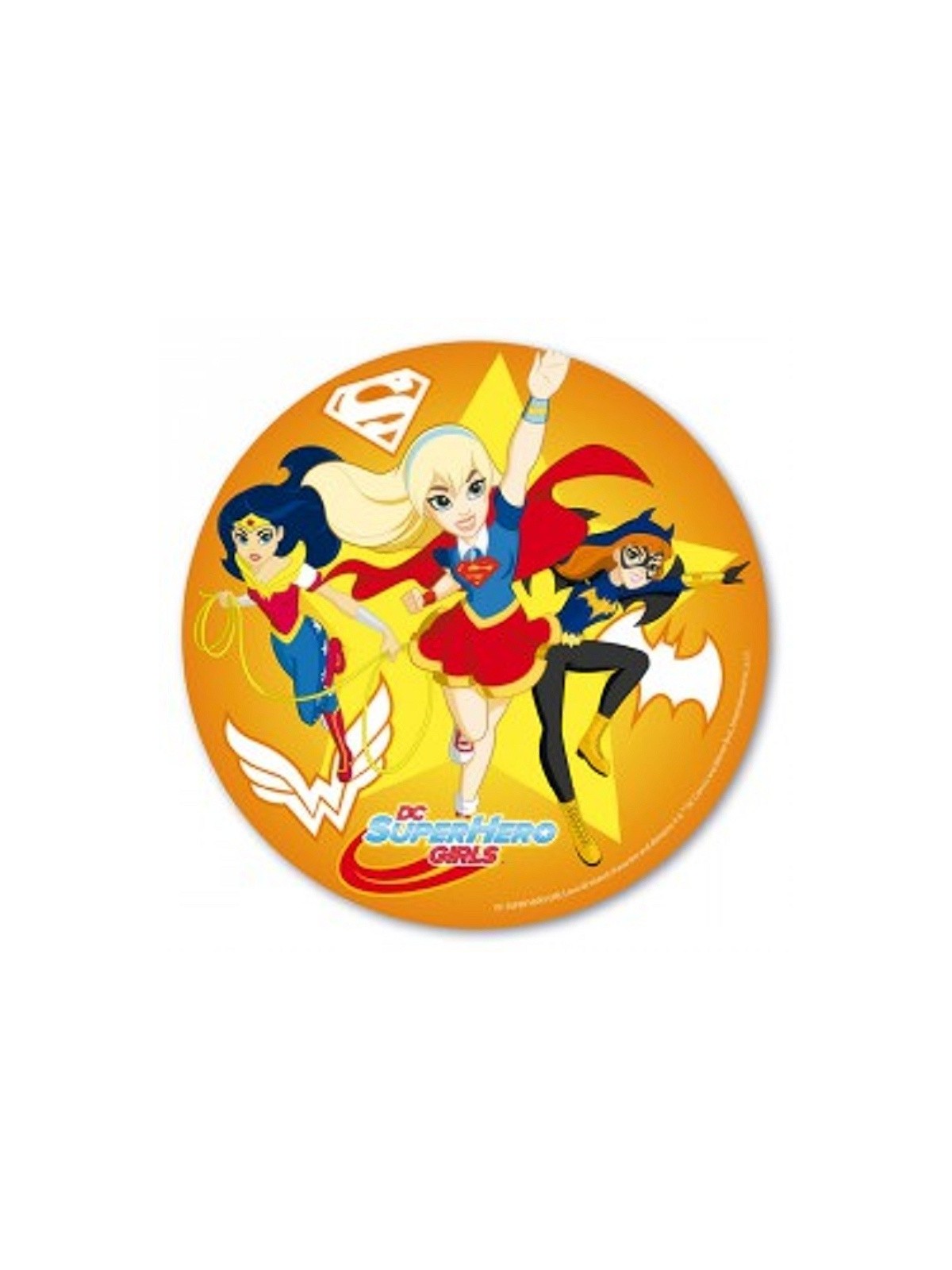 Jadalny papier okrągły - SuperHero Girls.