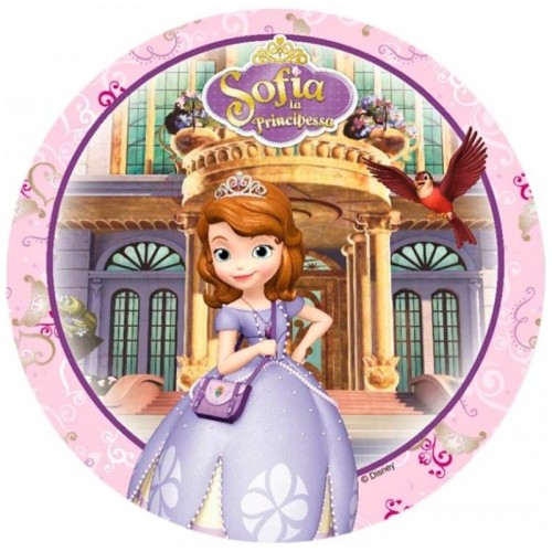 Edible paper round - Princess Sophie First - Pink