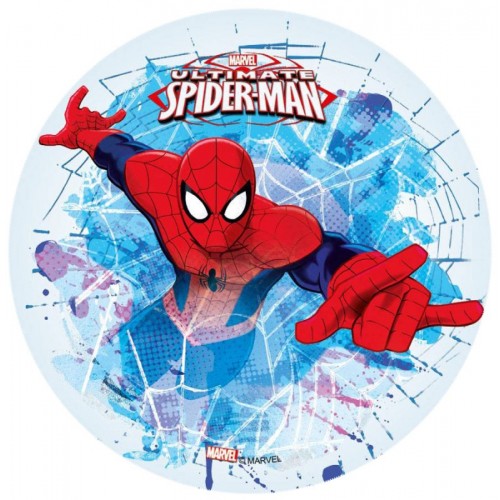 Essbares rundes Papier - Spiderman - Spinnennetz.