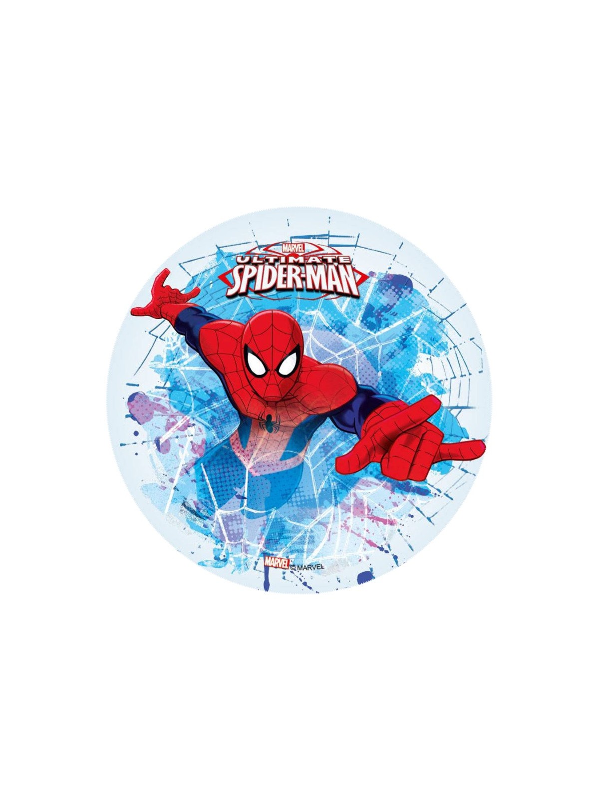 Essbares rundes Papier - Spiderman - Spinnennetz.