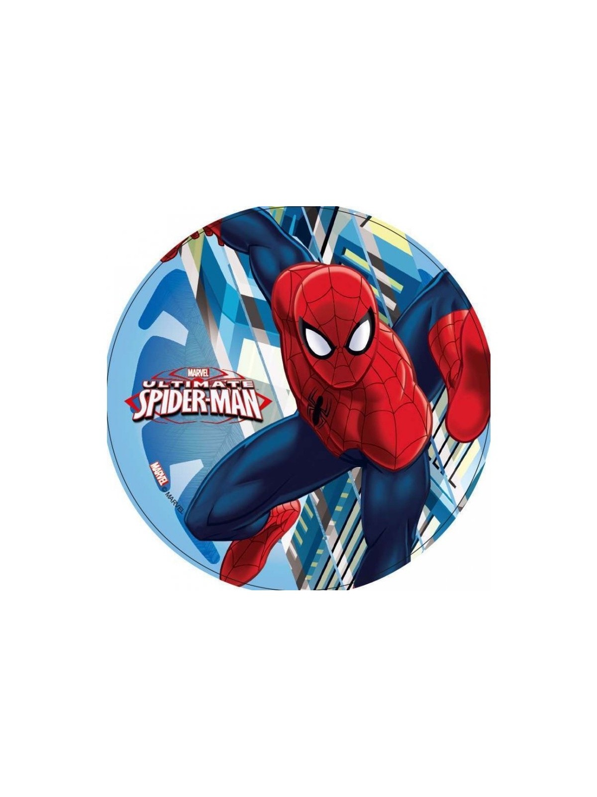 Jedlý papír kulatý - Spiderman - mrakodrap