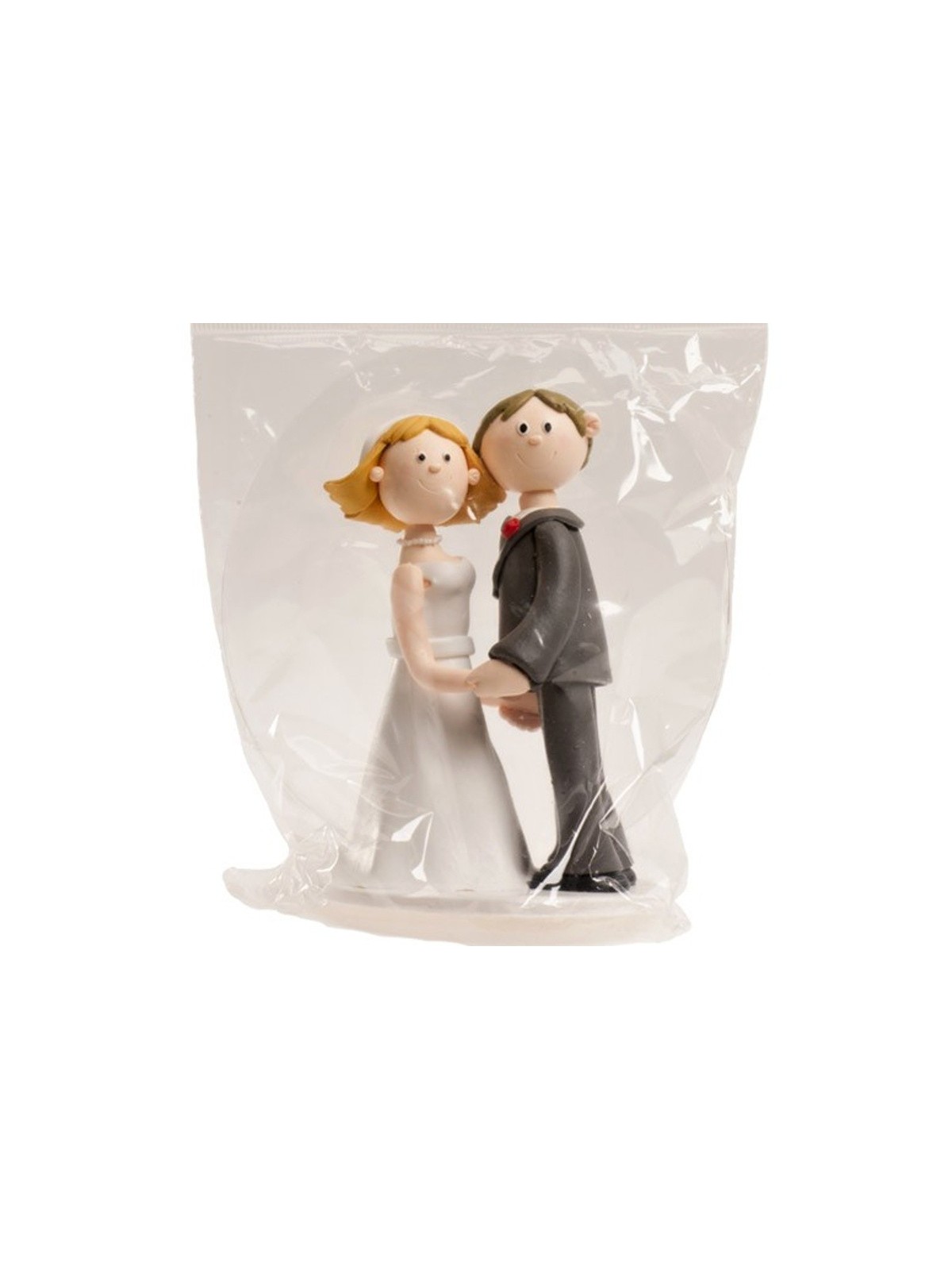 Svatební figurky - držící se za ruce - jíl - 14cm