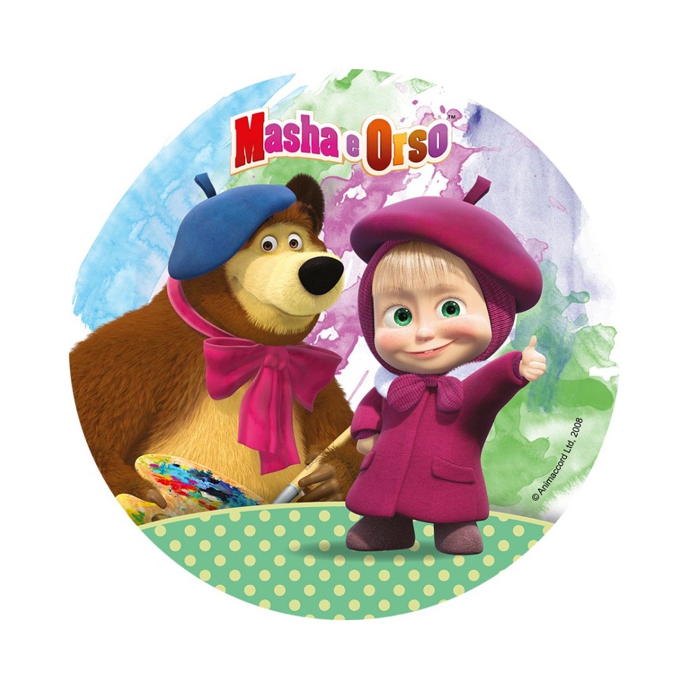 Edible paper round - Masha and the Bear 2