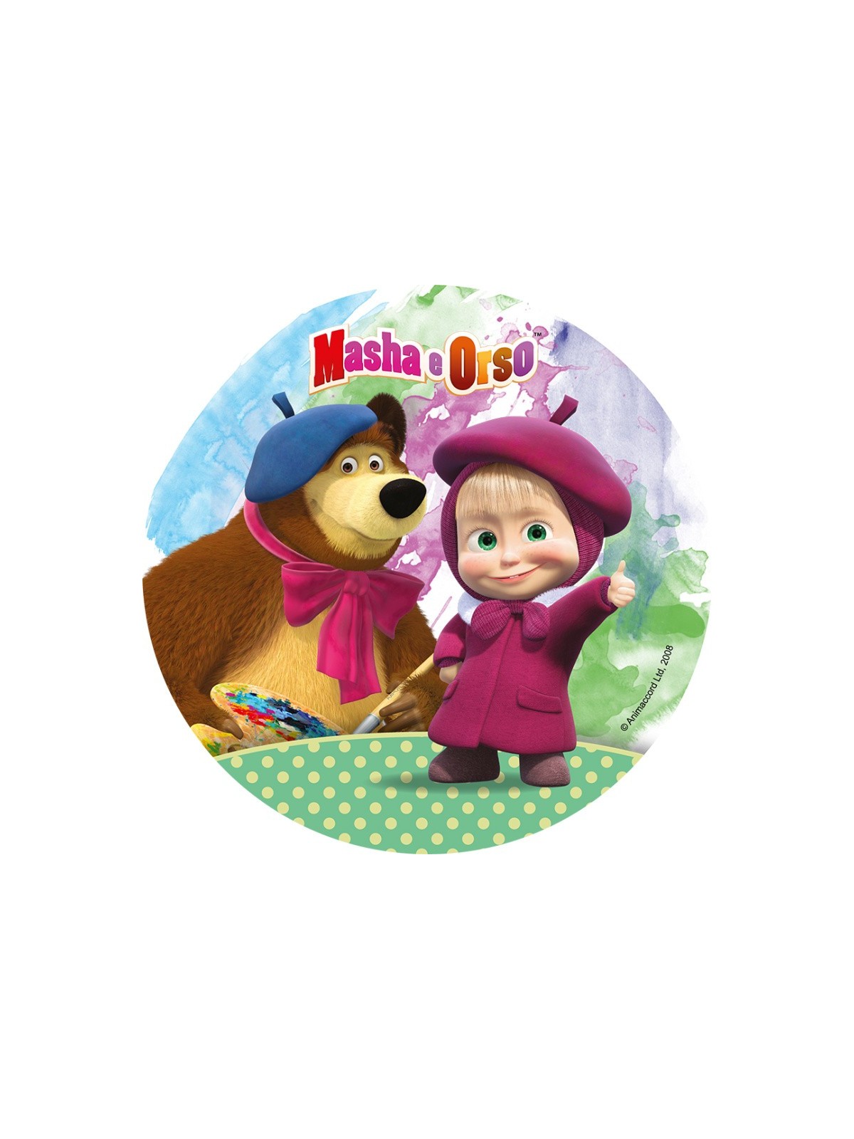 Edible paper round - Masha and the Bear 2