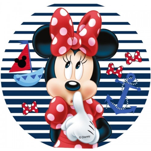 Essbares rundes Papier - Minnie - Streifen