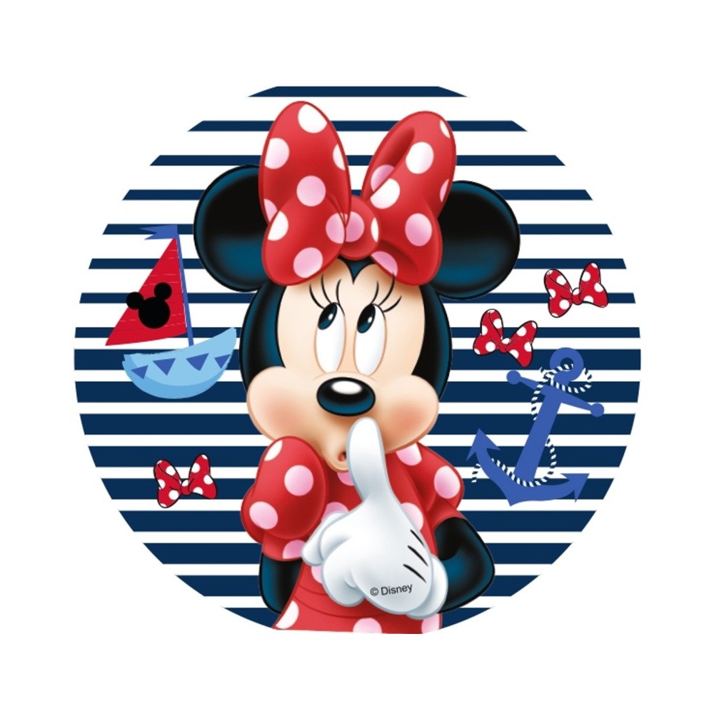 Essbares rundes Papier - Minnie - Streifen