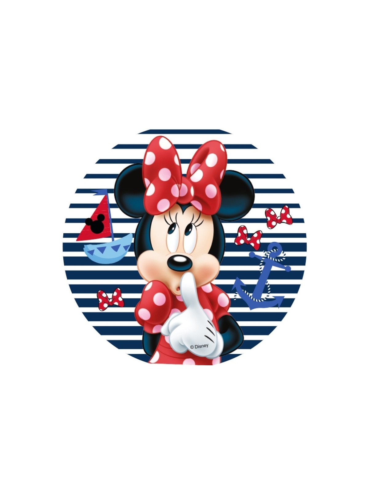 Essbares rundes Papier - Minnie - Streifen