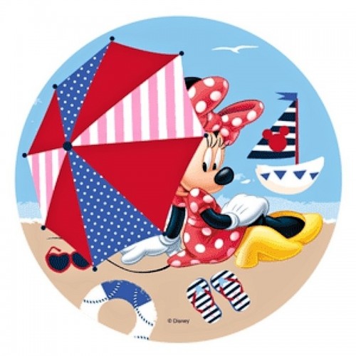 Jadalna papierowa płytka - Minnie - plaża.