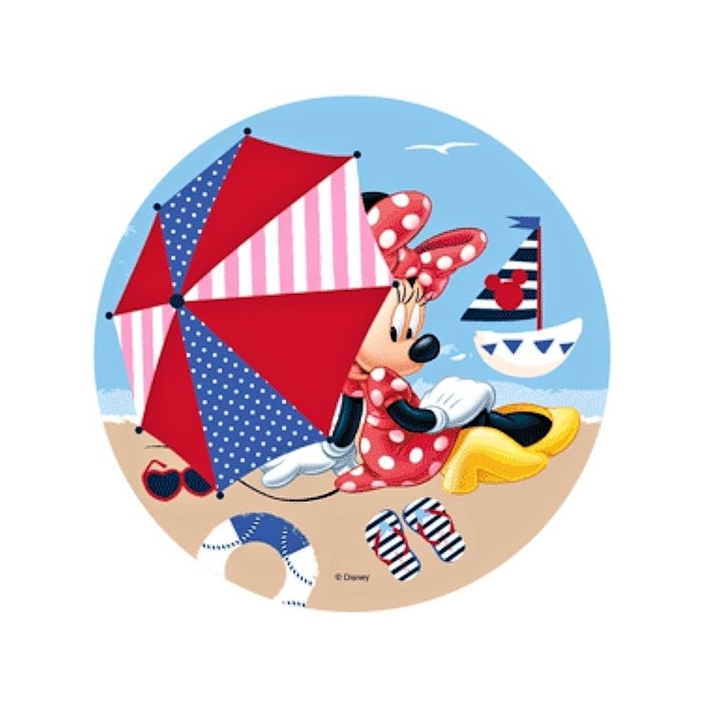 Jadalna papierowa płytka - Minnie - plaża.