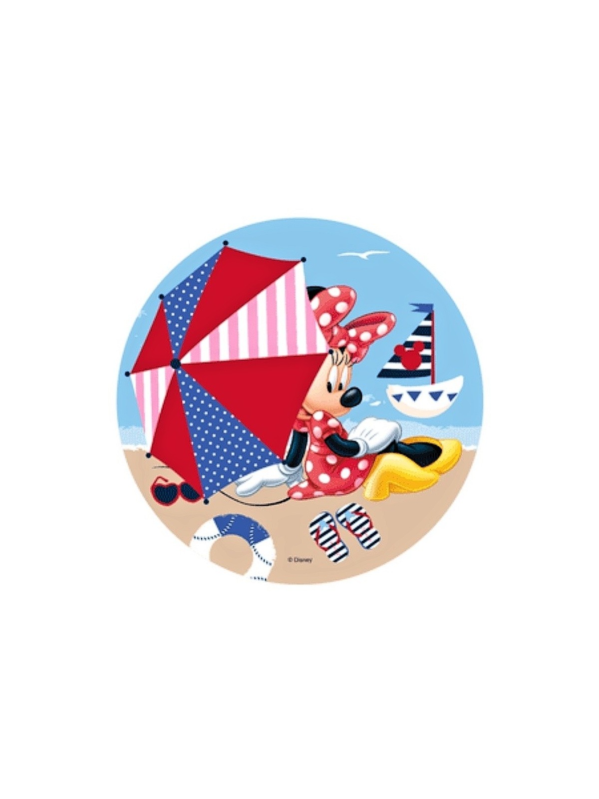 Essbares rundes Papier - Minnie - Strand