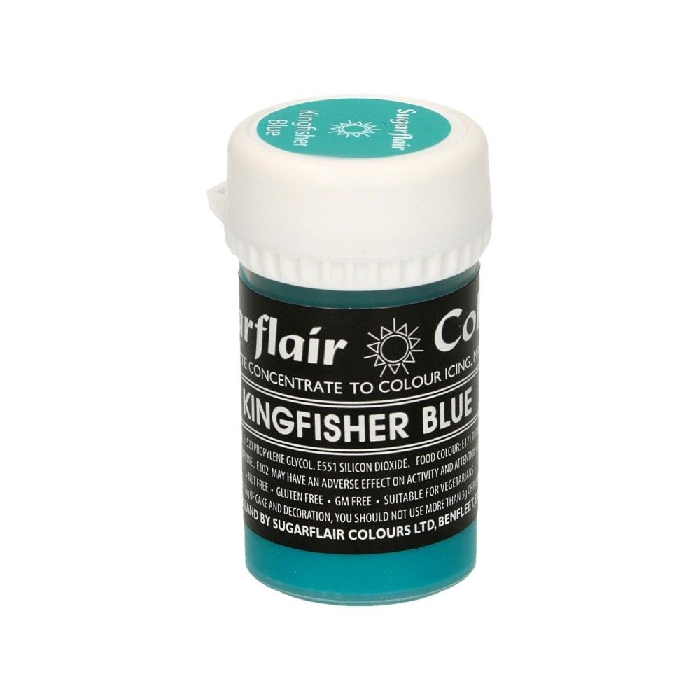 Sugarflair gel paste colour - Kingfisher Blue - 25g