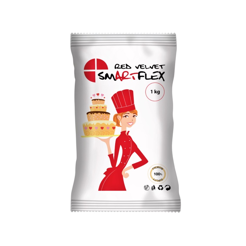 Smartflex Czerwony aksamit 1kg - masa do dekoracji.