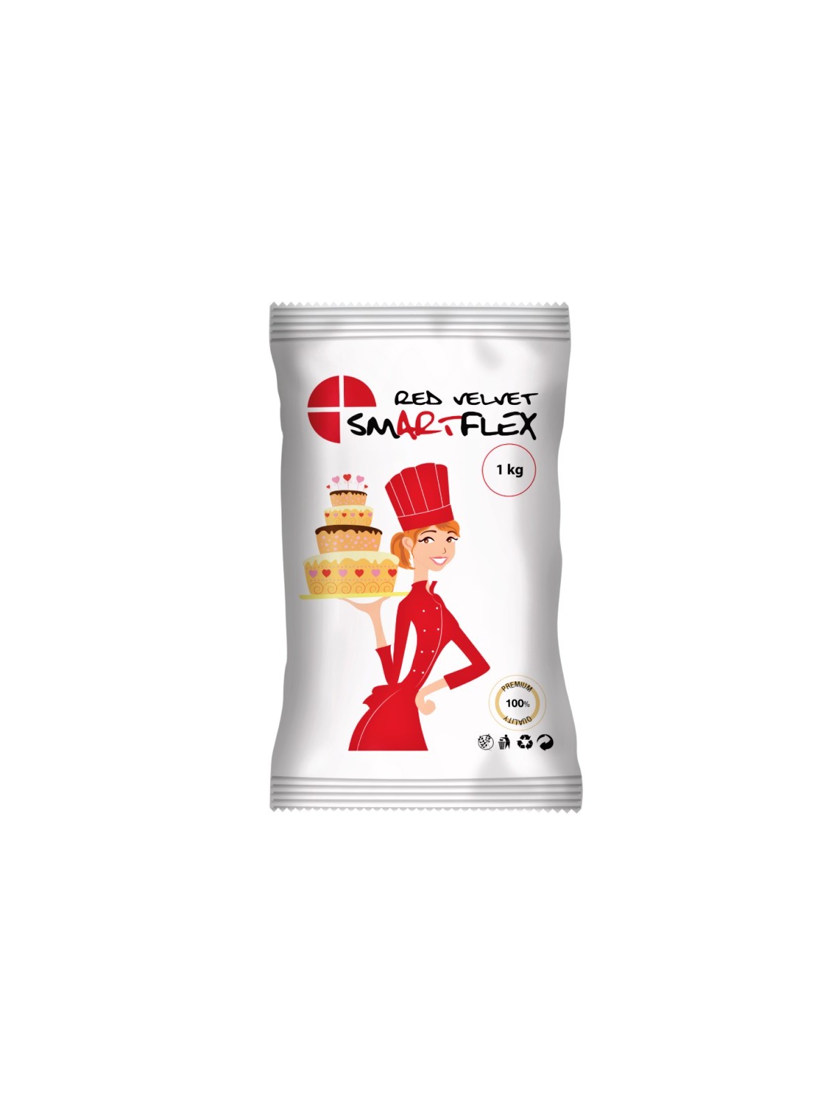 Smartflex Czerwony aksamit 1kg - masa do dekoracji.