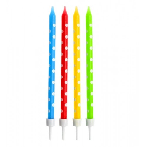 Cake candle dots - colored 24 pcs