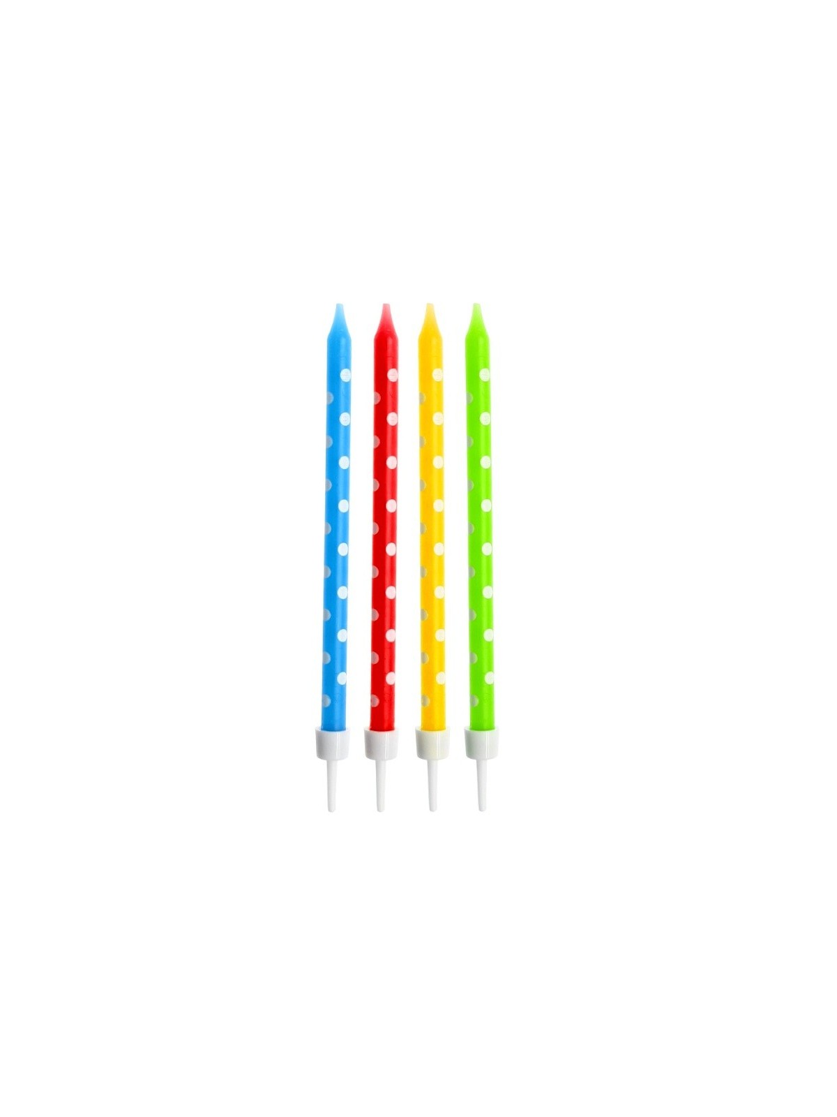 Dortová svíčka puntíky - barevné 24ks