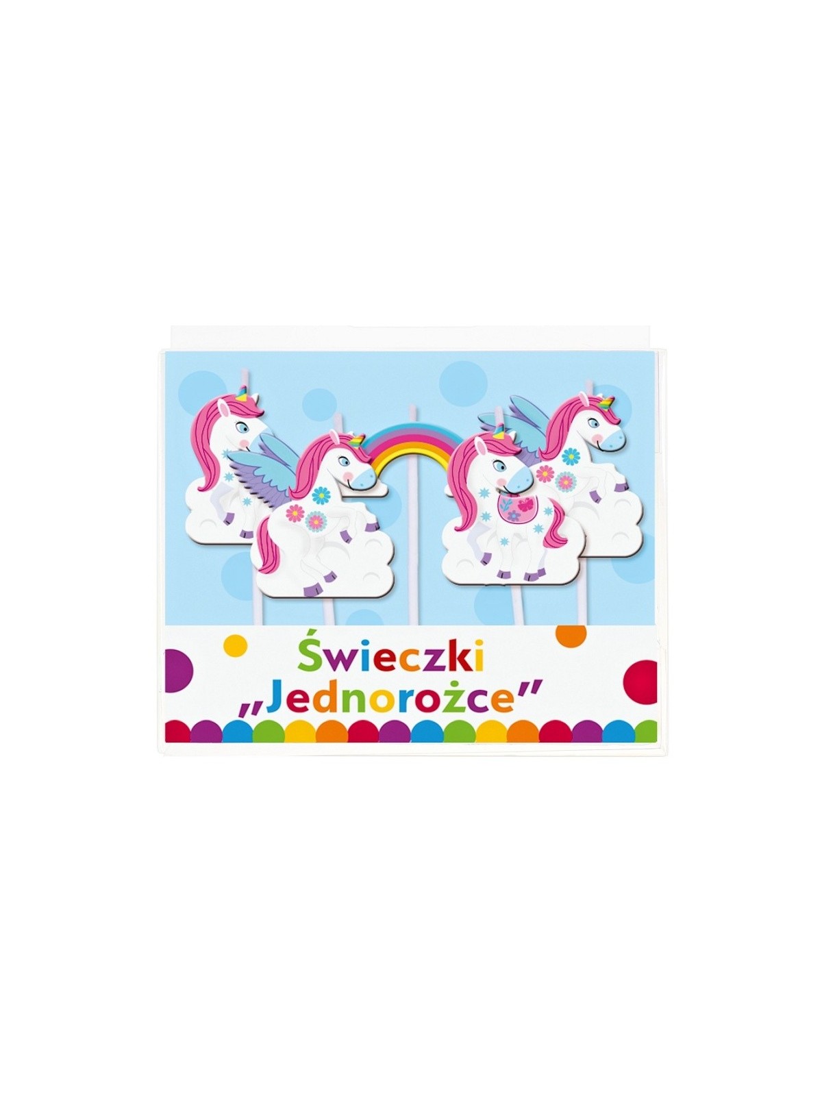 Tortová sviečka mini - Unicorn + dúha - 5ks