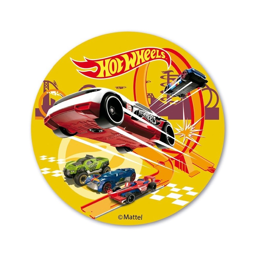 Decor - Edible paper round - Hot Wheels