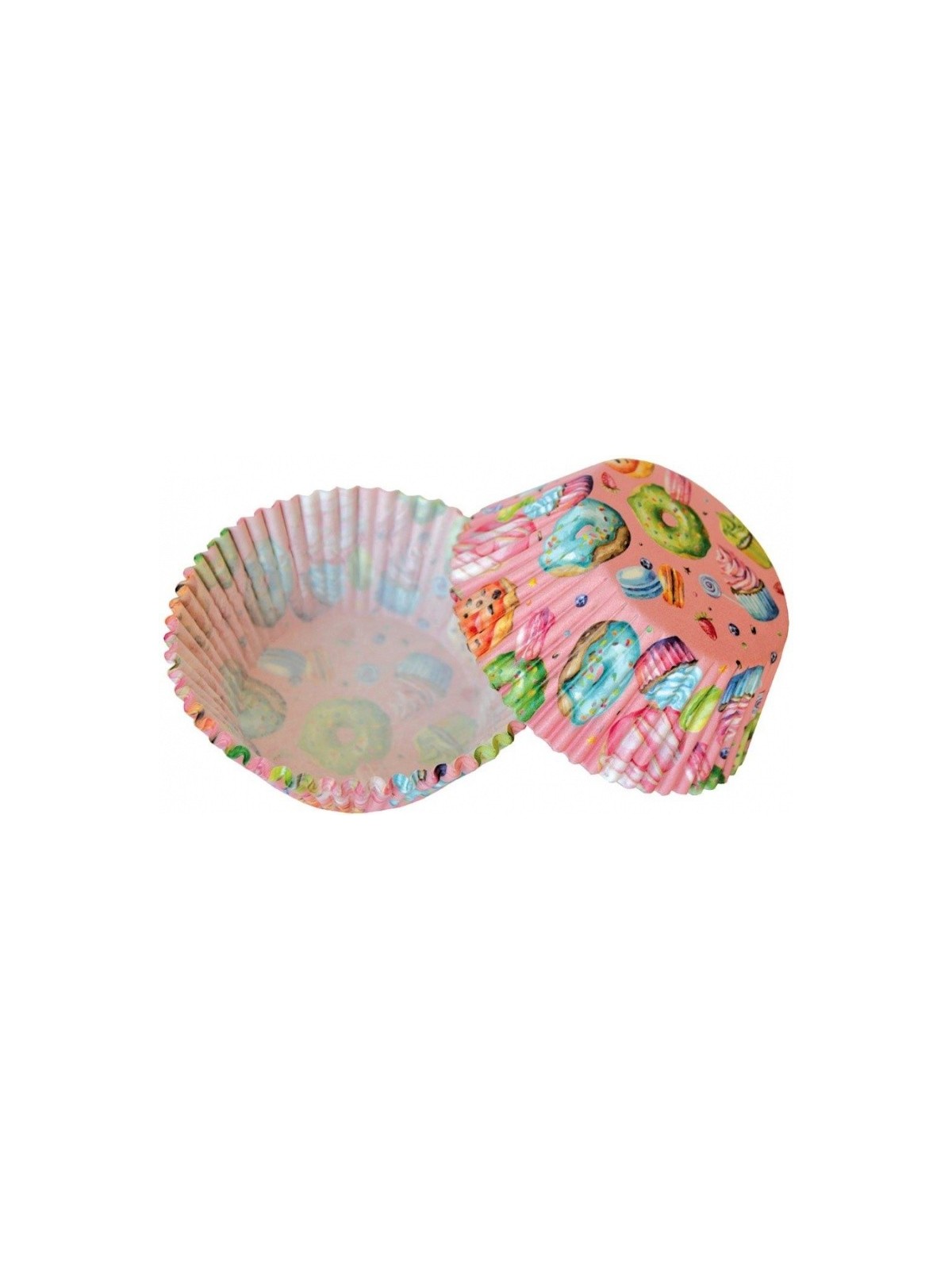 Cukrářské košíčky - donut růžový - 50ks