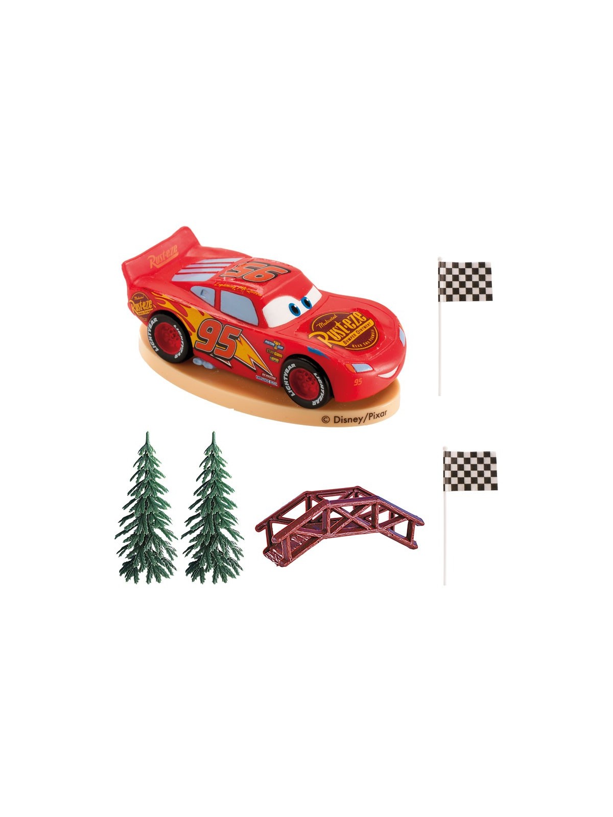 Decorative decoration set - Cars - Lightning McQueen 1+5