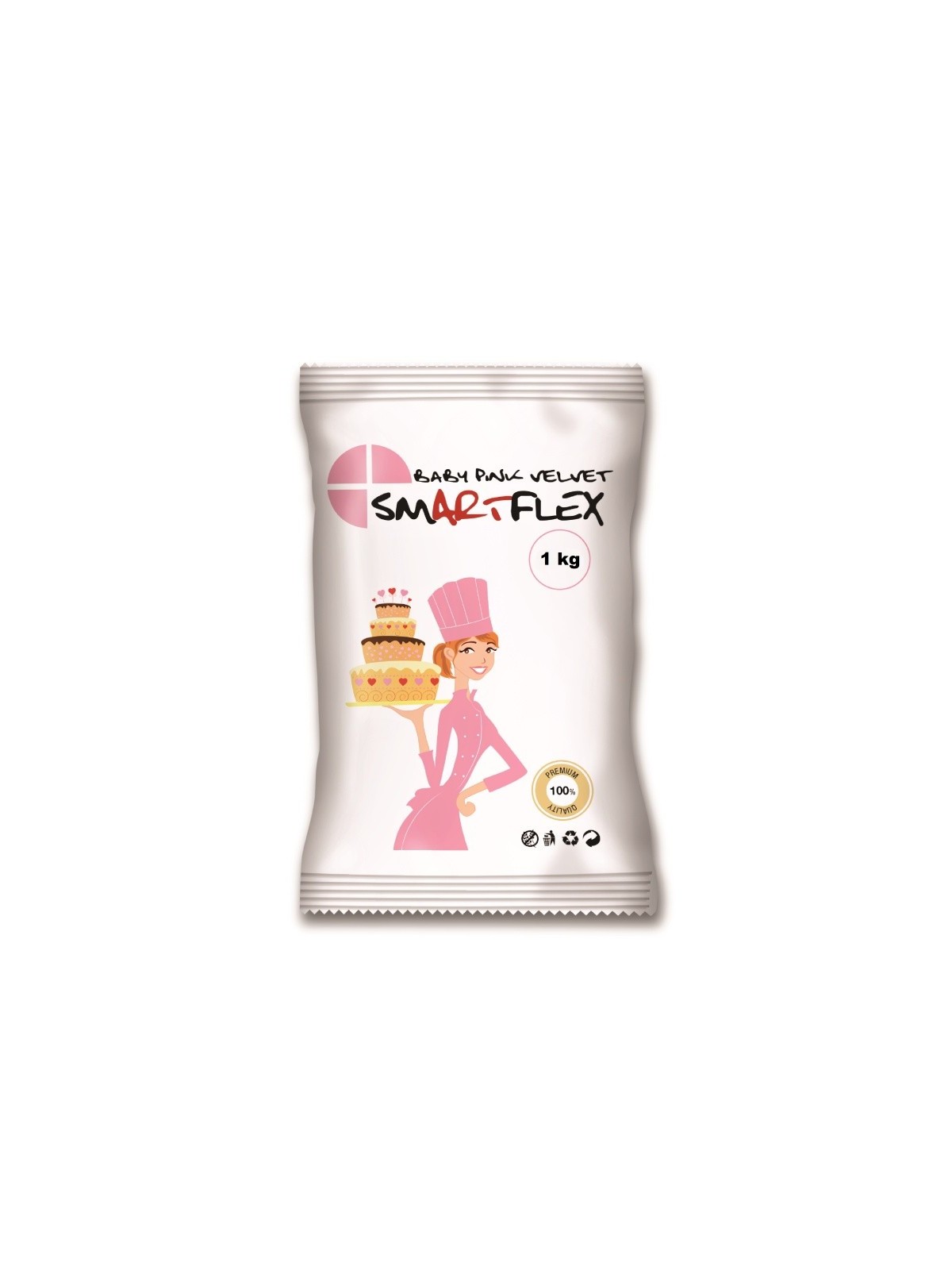 Smartflex Baby Pink velvet vanilka 1kg - potahovací  a  modelovací hmota