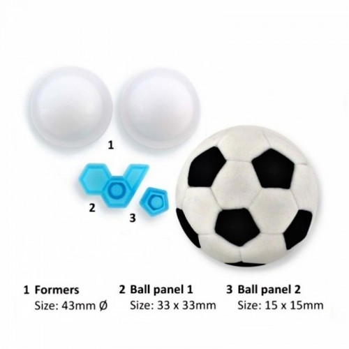 Form cutter + cookie cutter - football ball 4 pcs