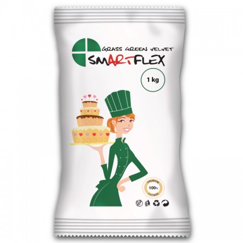 Smartflex Grass Green velvet vanilka 1kg - potahovací  a  modelovací hmota