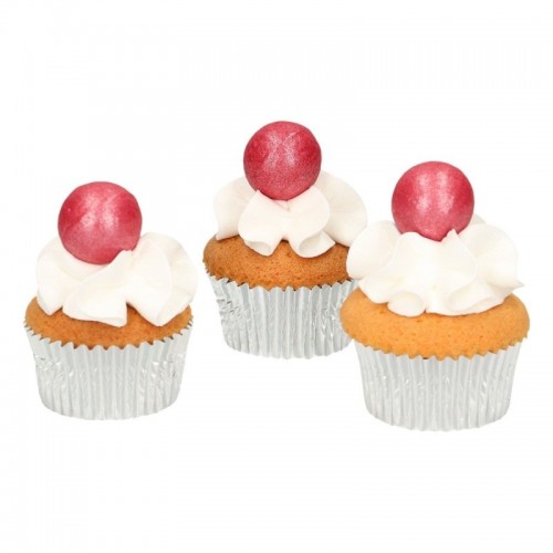 FunCakes pearl choco balls dark pink - ciemny róż - 8szt