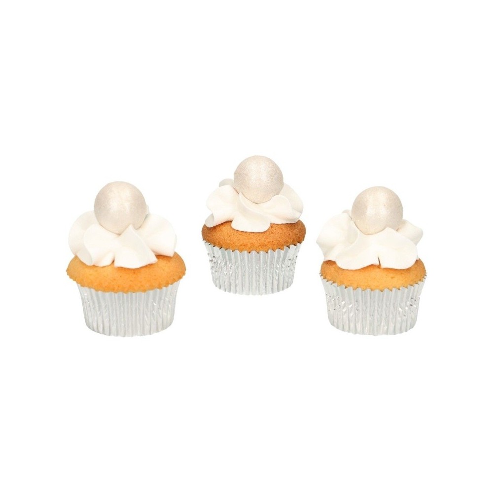 FunCakes Pearl Choco Balls Silver - Silver - 8 pcs