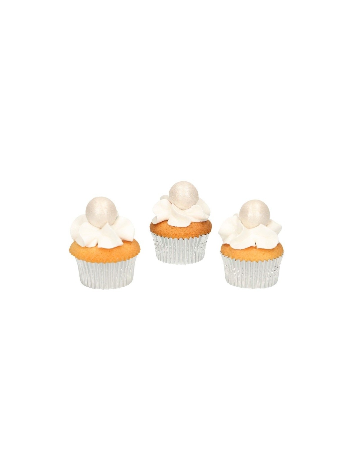 FunCakes Pearl Choco Balls Silver - Silver - 8 pcs