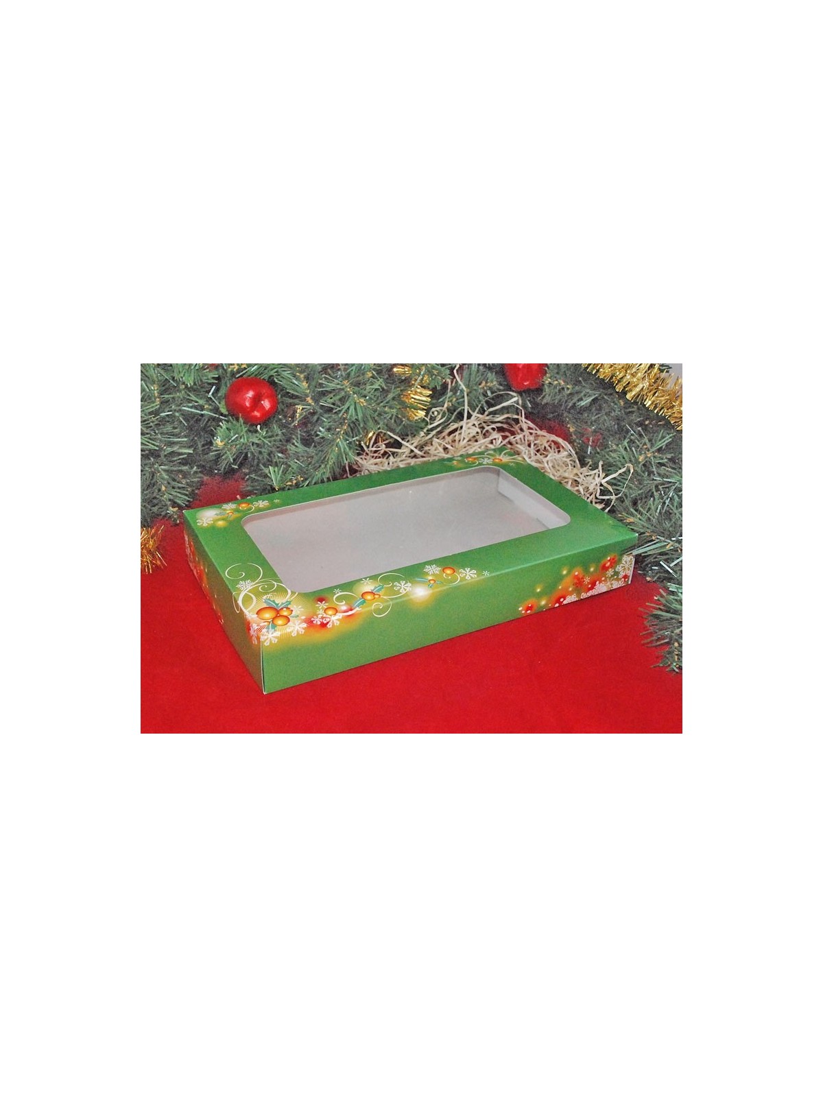 Krabice na vianočné pečivo - vianočné zelená - 1/2kg