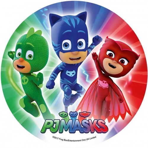 Jadalny papier okrągły - PJ Masks - motyw 1.