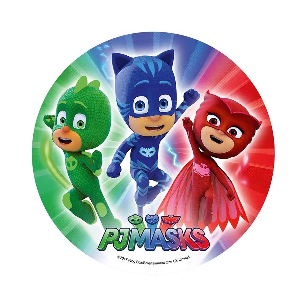 Jadalny papier okrągły - PJ Masks - motyw 1.