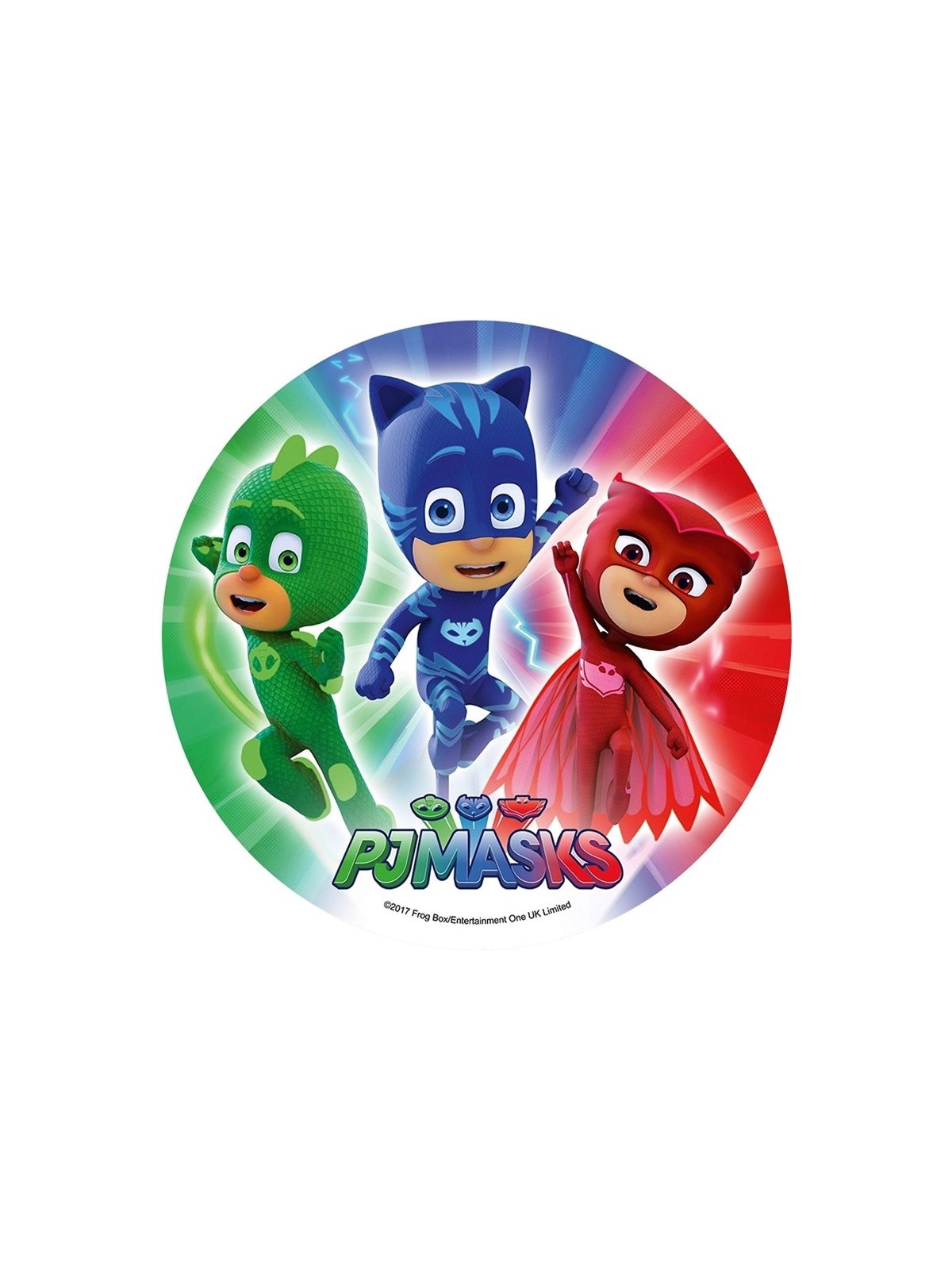 Jadalny papier okrągły - PJ Masks - motyw 1.