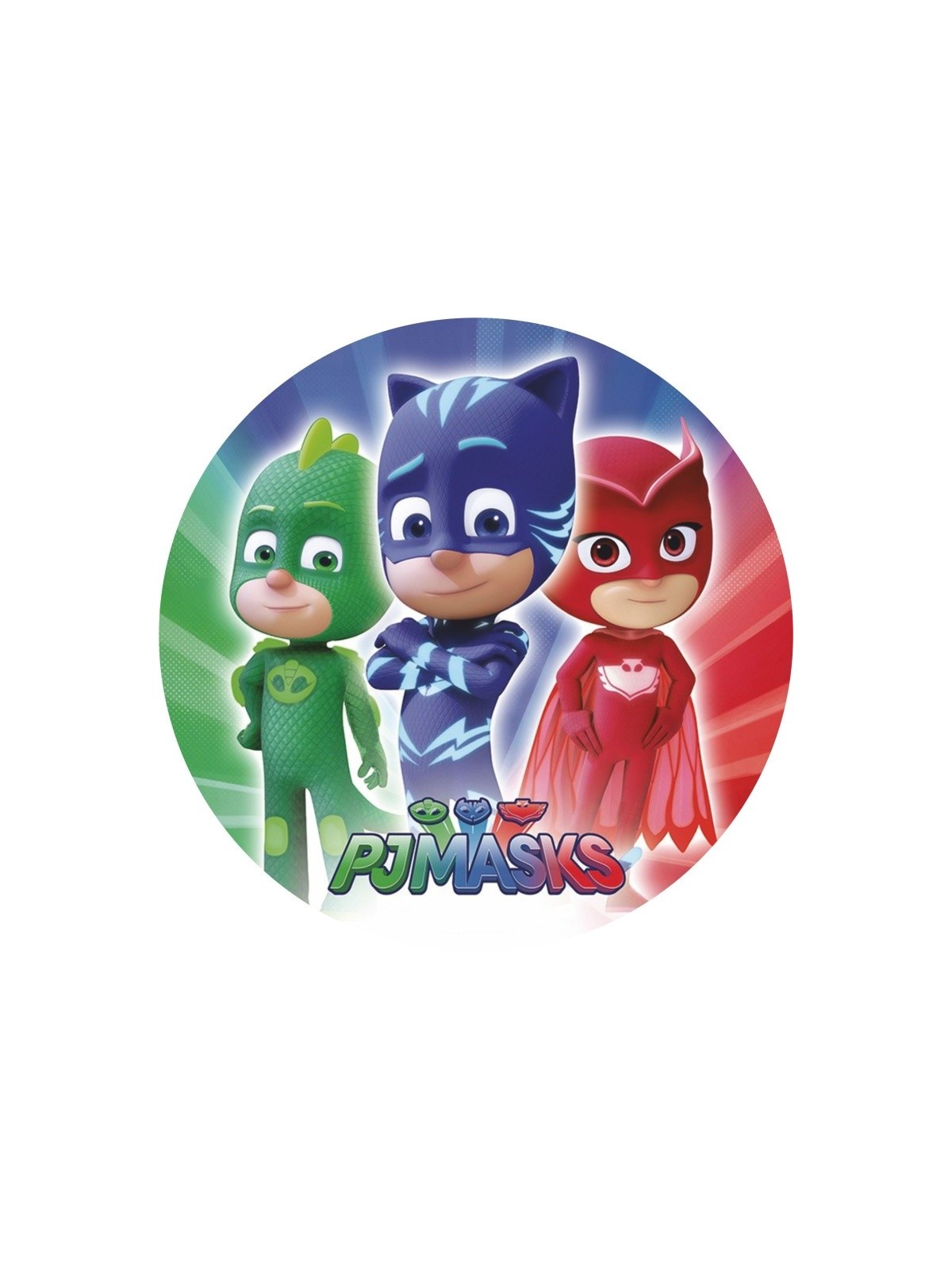 Jadalna kartka okrągła - PJ Masks - motyw 2.